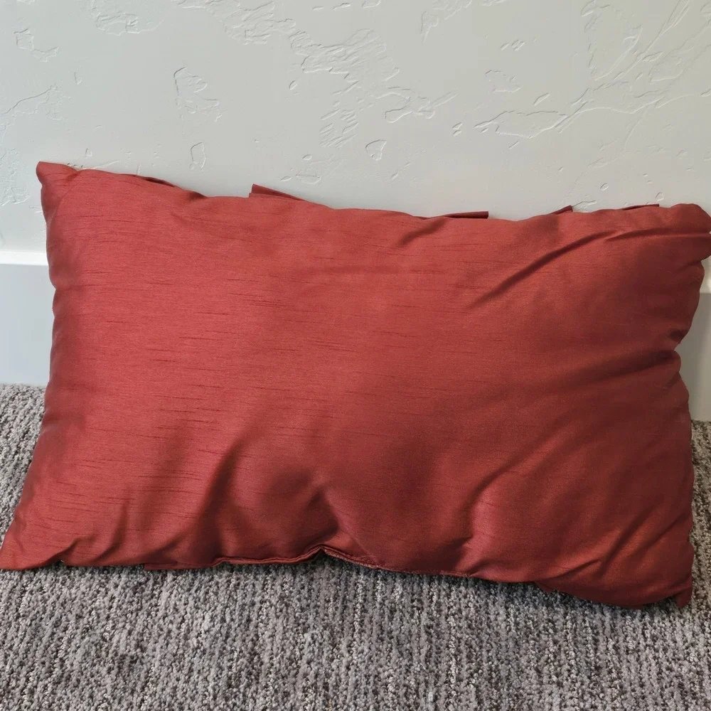 Rectangle‎ Pleated Ruffle Throw Pillow Unknown Maker